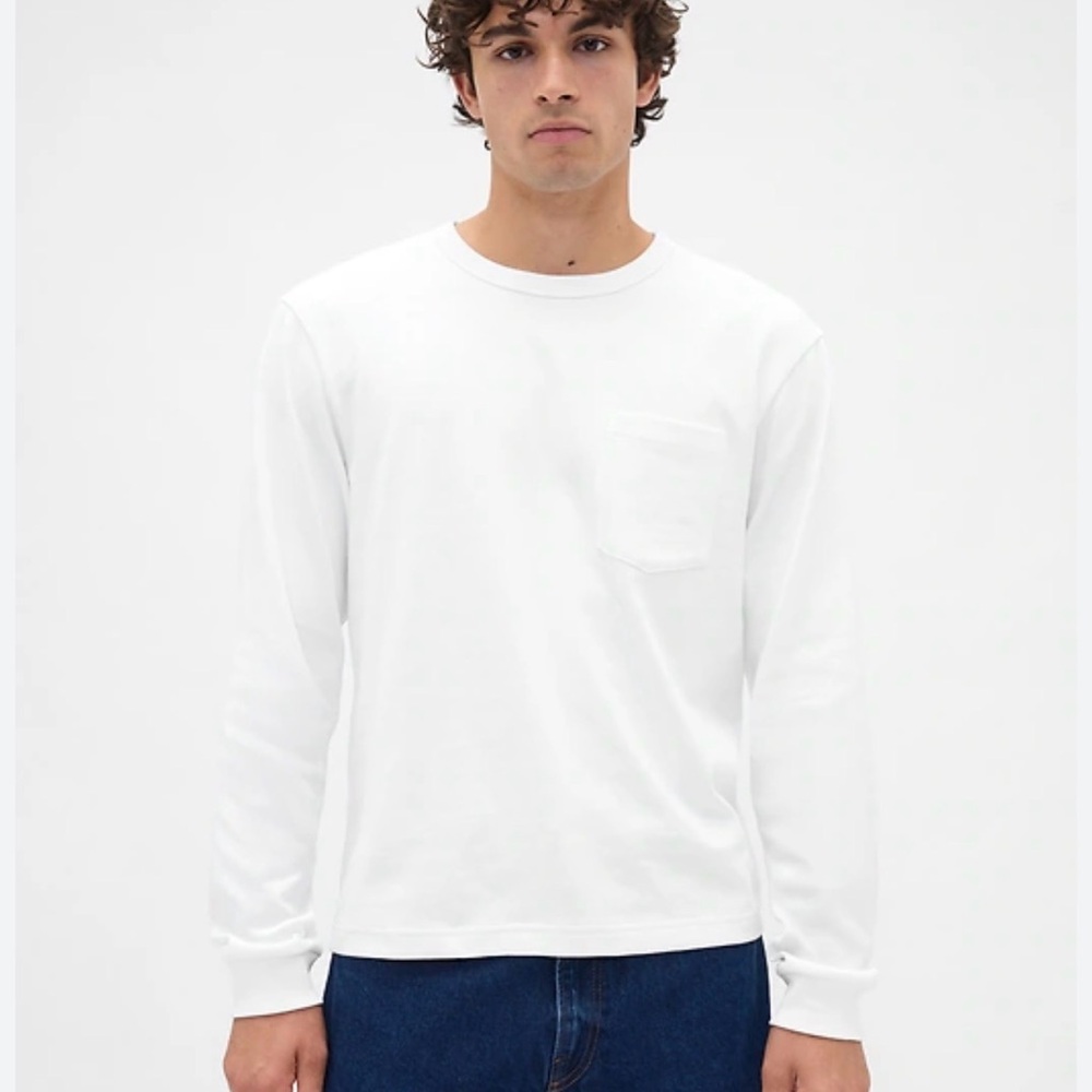 GAP White Long Sleeve Men's Tee